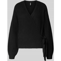 Pieces Regular Fit Strickjacke mit Wollanteil Modell 'MALOU' in BLACK, Größe M von Pieces