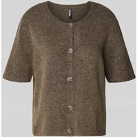 Pieces Regular Fit Strickjacke mit kurzem Arm Modell 'JIKO' in Mittelbraun, Größe XS von Pieces