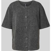 Pieces Regular Fit Strickjacke mit kurzem Arm Modell 'JIKO' in Mittelgrau Melange, Größe XL von Pieces