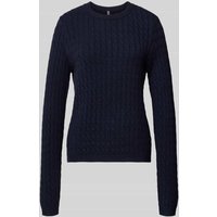 Pieces Regular Fit Strickpullover aus Viskose-Mix Modell 'FIA' in Dunkelblau, Größe M von Pieces