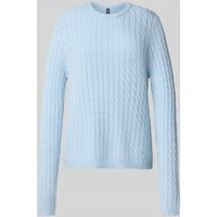 Pieces Regular Fit Strickpullover aus Viskose-Mix Modell 'FIA' in Hellblau, Größe S von Pieces