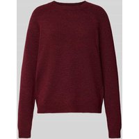 Pieces Regular Fit Strickpullover mit Raglanärmeln Modell 'JULIANA' in Dunkelrot, Größe L von Pieces