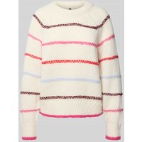Pieces Regular Fit Strickpullover mit Raglanärmeln Modell 'NELIA' in Offwhite, Größe M von Pieces