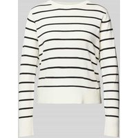 Pieces Regular Fit Strickpullover mit Streifenmuster Modell 'JOY' in Weiss, Größe XS von Pieces