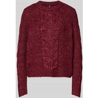 Pieces Regular Fit Strickpullover mit Woll-Anteil Modell 'NINA' in Dunkelrot Melange, Größe M von Pieces