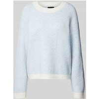 Pieces Regular Fit Strickpullover mit Wollanteil Modell 'OLENA' in Hellblau, Größe XS von Pieces