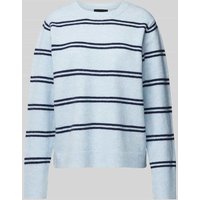 Pieces Regular Fit Strickpullover mit Wolle mit Streifenmuster Modell 'OLIVIA' in Hellblau, Größe L von Pieces