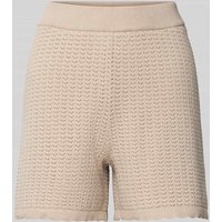 Pieces Regular Fit Strickshorts aus reiner Baumwolle Modell 'SCOUT' in Sand, Größe XL von Pieces
