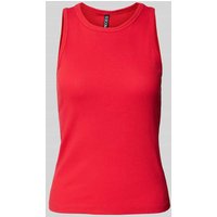 Pieces Regular Fit Tank Top in Rippoptik Modell 'RUKA' in Rot, Größe XL von Pieces