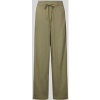 Pieces Regular Fit Weite Hose aus Viskose-Leinen-Mix Modell 'PIA' in Khaki, Größe M von Pieces