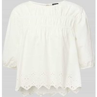 Pieces Relaxed Fit Bluse aus reiner Baumwolle Modell 'SALMINA' in Offwhite, Größe L von Pieces