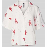 Pieces Relaxed Fit Blusenshirt aus reiner Viskose Modell 'NYA' in Weiss, Größe L von Pieces