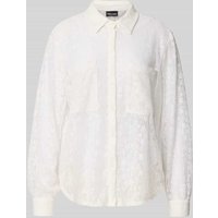 Pieces Relaxed Fit Langarmbluse aus Spitze Modell 'SCOUT' in Offwhite, Größe M von Pieces