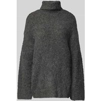 Pieces Relaxed Fit Rollkragenpullover mit Wollanteil Modell 'NATHERINE' in Anthrazit Melange, Größe XL von Pieces