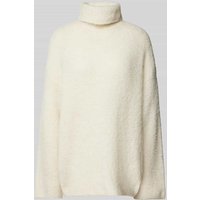 Pieces Relaxed Fit Rollkragenpullover mit Wollanteil Modell 'NATHERINE' in Offwhite Melange, Größe M von Pieces