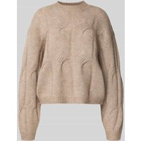 Pieces Relaxed Fit Strickpullover mit Woll-Anteil Modell 'JENNA' in Schoko, Größe XL von Pieces