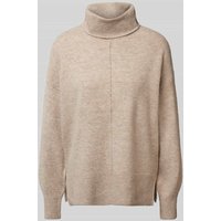 Pieces Rollkragenpullover mit erhabener Naht Modell 'MALOU' in Ecru, Größe M von Pieces