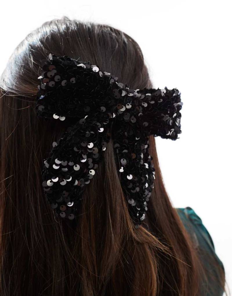 Pieces - Schleifen-Haarspange in Schwarz mit Paillettenverzierung Pieces - Schleifen-Haarspange in Schwarz mit Paillettenverzierung von Pieces