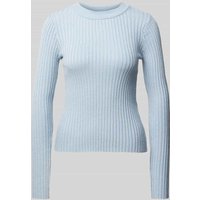 Pieces Slim Fit Langarmshirt aus Viskose-Strick Modell 'CHRISTA' in Royal, Größe XL von Pieces