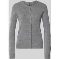 Pieces Slim Fit Strickjacke aus Viskose-Mix Modell 'NORA' in Mittelgrau Melange, Größe L von Pieces