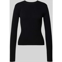 Pieces Slim Fit Strickpullover aus Viskose-Mix Modell 'MIRA' in Black, Größe L von Pieces