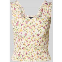 Pieces Slim Fit Top mit Allover-Muster Modell 'TAYLIN' in Gelb, Größe XL von Pieces