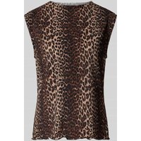 Pieces Slim Fit Top mit Crêpe-Verarbeitung Modell 'FLORA' in Sand, Größe L von Pieces