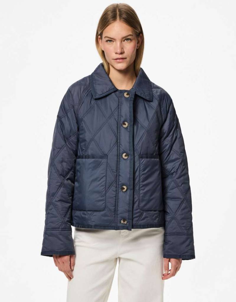 Pieces - Steppjacke in Ombré-Blau von Pieces