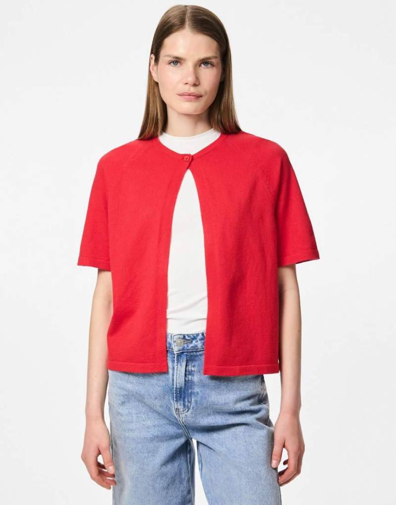 Pieces - Strickjacke in Lolli-Rot von Pieces