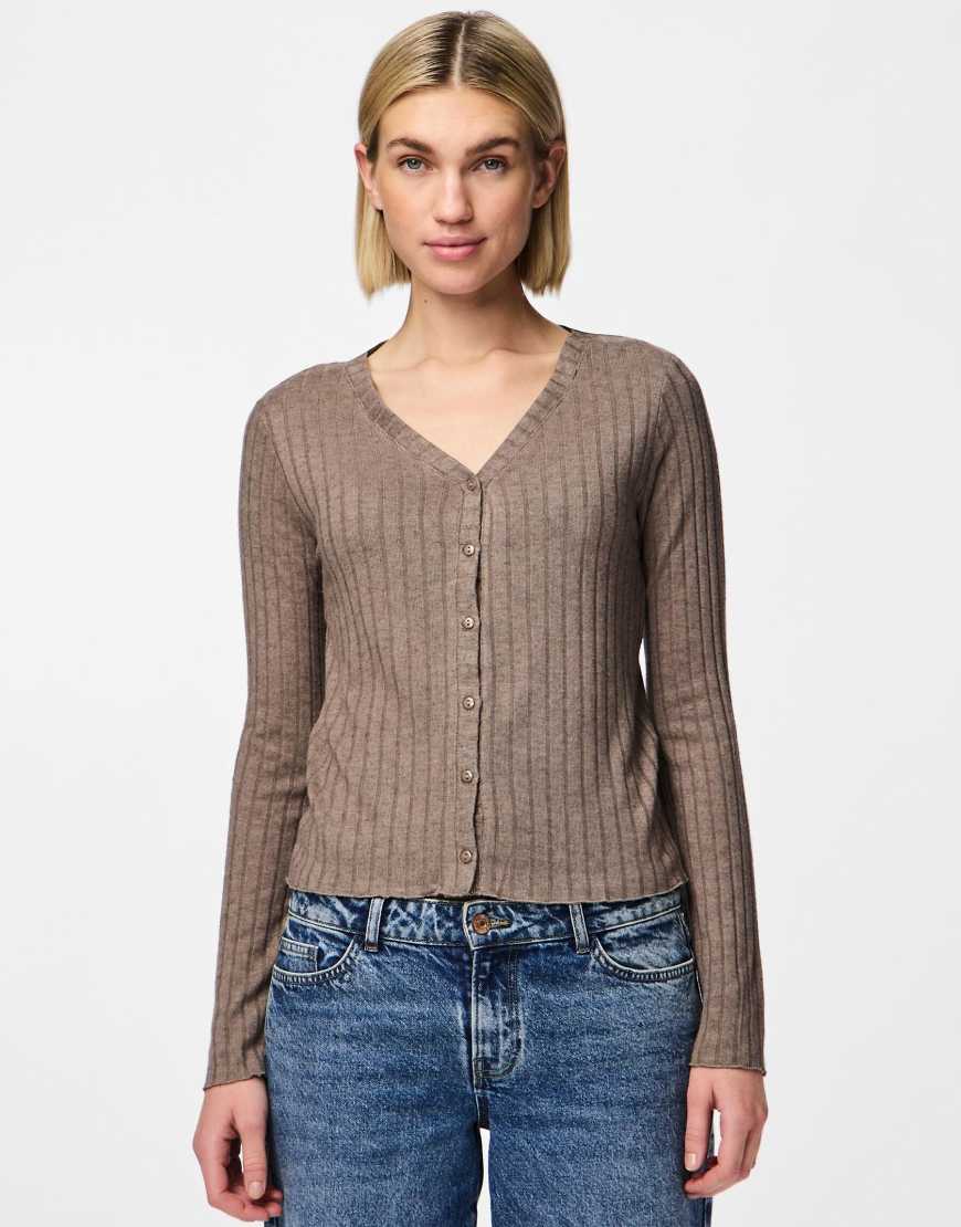 Pieces - Strickjacke in Morchelbraun-Brown Pieces - Strickjacke in Morchelbraun-Brown von Pieces
