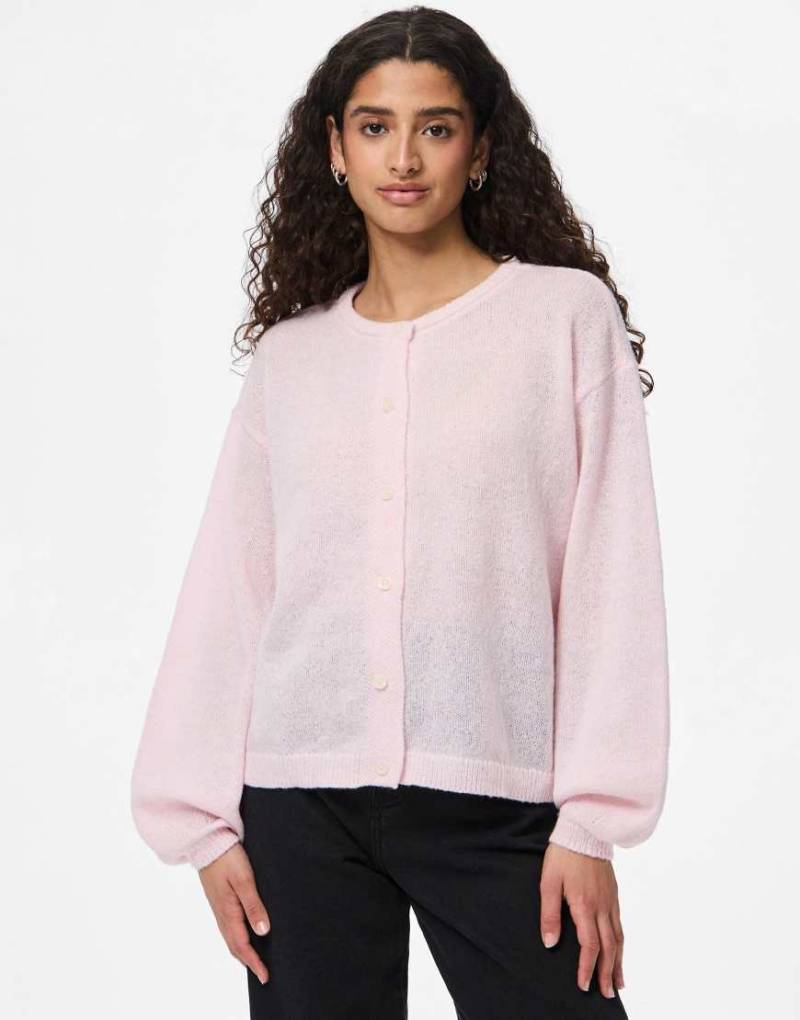 Pieces - Strickjacke in Pink-A-Boo-Rosa von Pieces