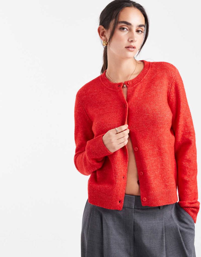 Pieces - Strickjacke in Rot meliert Pieces - Strickjacke in Rot meliert von Pieces
