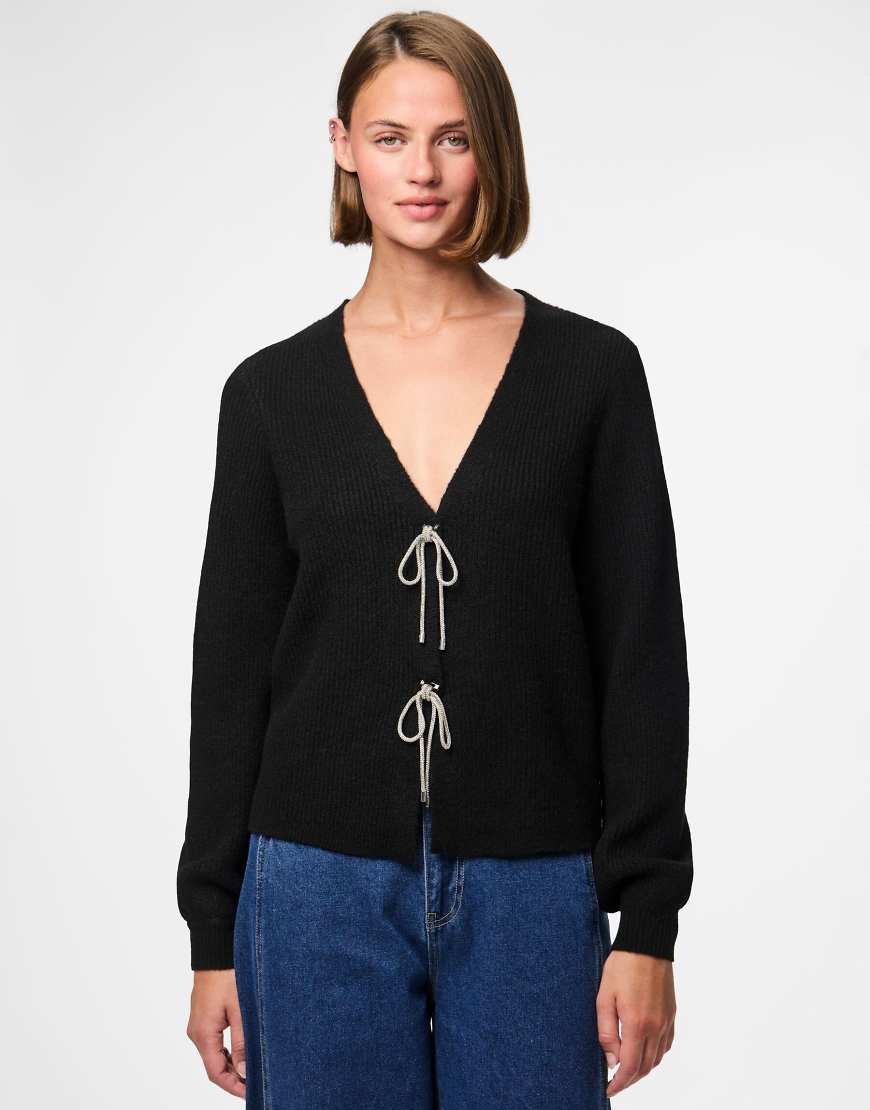 Pieces - Strickjacke in Schwarz von Pieces