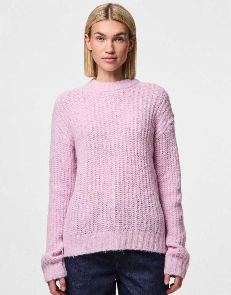 Pieces - Strickpullover in Rosa-Lavendel von Pieces