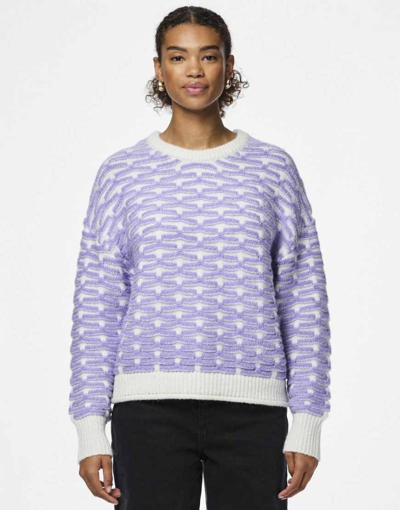 Pieces - Strickpullover in Wolkentänzer-Weiß von Pieces