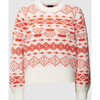 Pieces Strickpullover mit Allover-Muster Modell 'JIANNA' in Rot, Größe XS von Pieces
