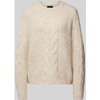 Pieces Strickpullover mit Zopfmuster Modell 'NINA' in Offwhite, Größe M von Pieces