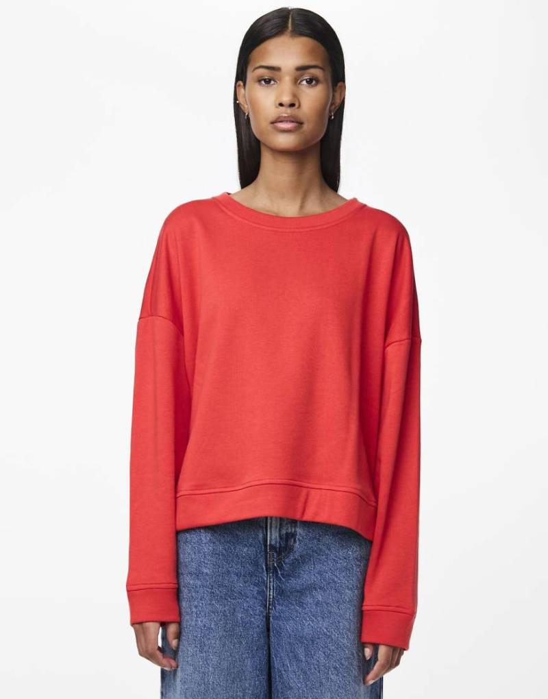 Pieces - Sweatshirt in Mohnrot von Pieces