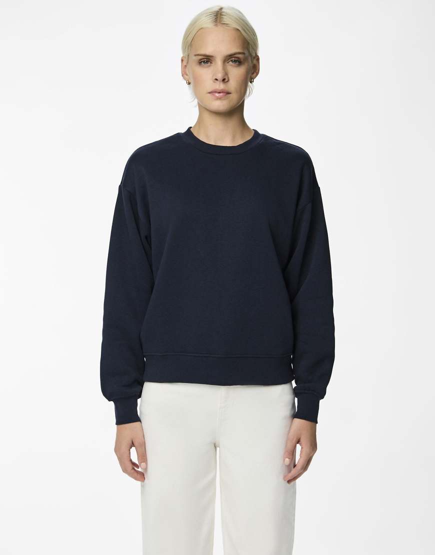 Pieces - Sweatshirt in Sky Captain-Grau von Pieces
