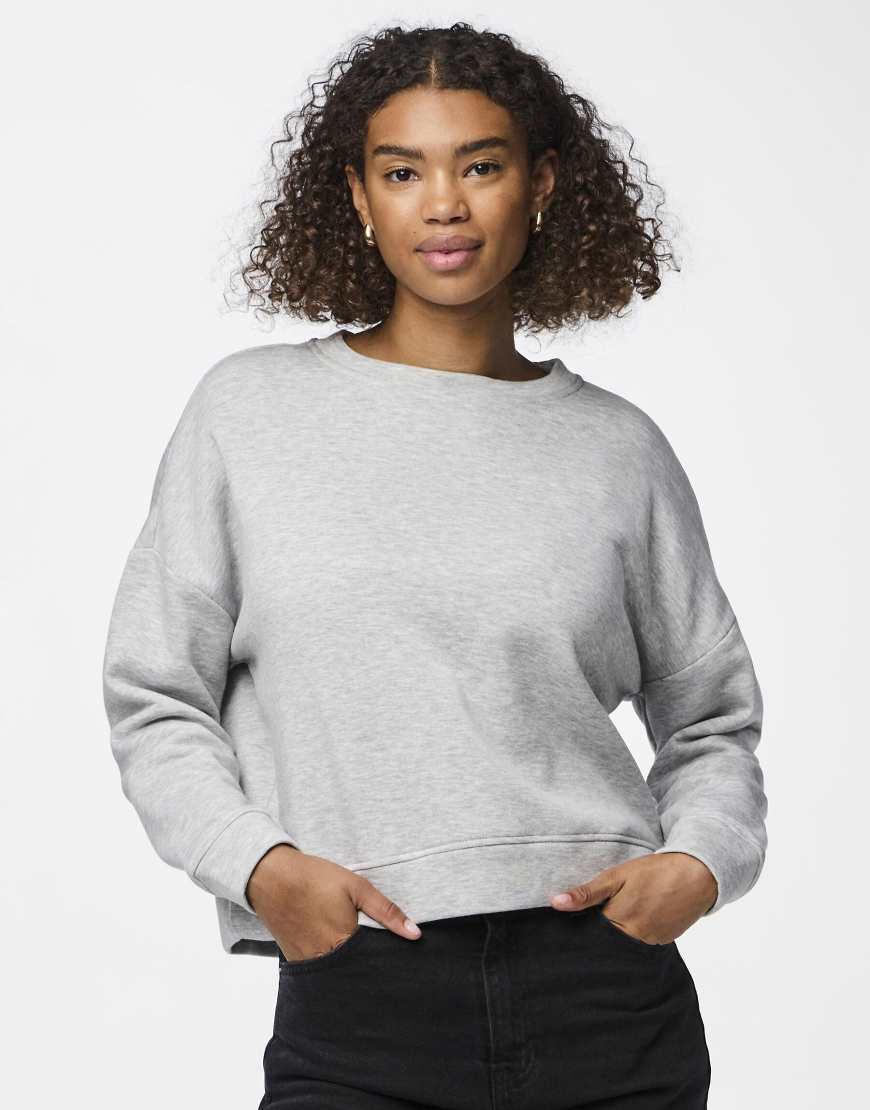 Pieces - Sweatshirt in meliertem Hellgrau Pieces - Sweatshirt in meliertem Hellgrau von Pieces
