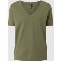 Pieces T-Shirt aus Baumwolle Modell 'Ria' in Khaki, Größe M von Pieces