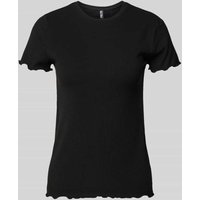 Pieces T-Shirt in Ripp-Optik Modell 'NICCA' in Black, Größe M von Pieces