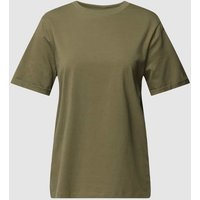 Pieces T-Shirt mit fixierten Ärmelumschlägen in Khaki, Größe L von Pieces