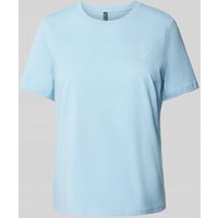 Pieces T-Shirt mit Motiv-Stitching Modell 'RIA' in Hellblau, Größe XS von Pieces