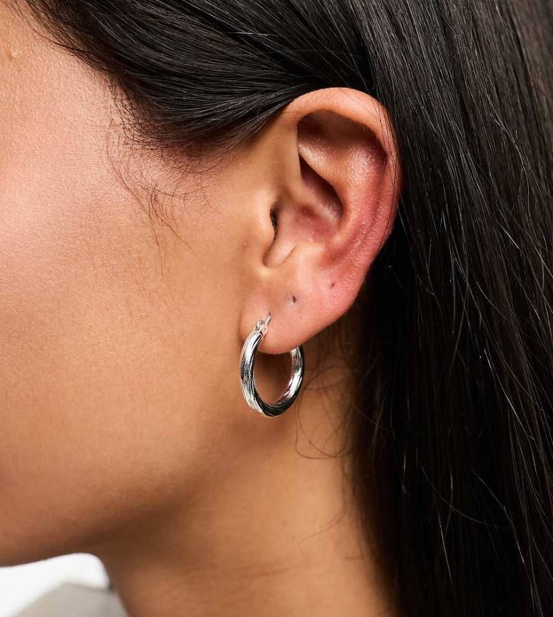 Pieces - Vintage-Creolen in mittlerer Größe aus plattiertem Sterlingsilber von Pieces