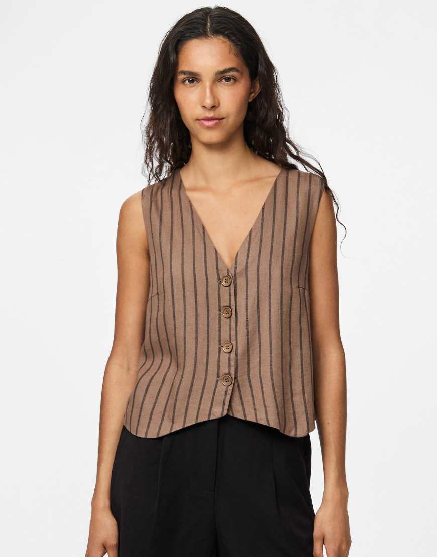 Pieces - Weste in Falkenbraun-Brown von Pieces