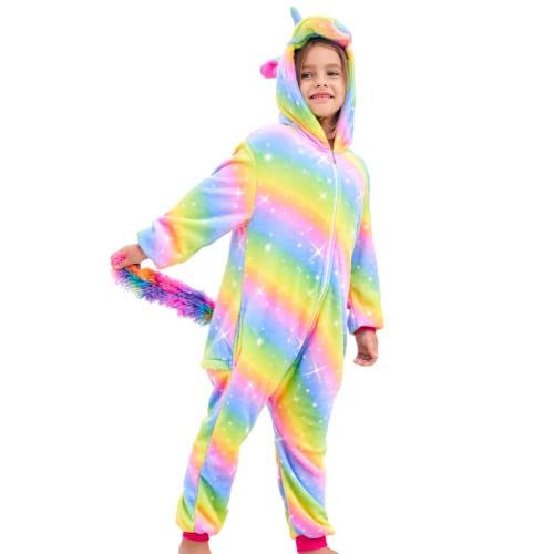 Piefry Weiche Einhorn Schlafstrampler Strampelanzug Einhorn Schlafoveralls für Mädchen (Hellgelb, 3-4 Jahre) von Piefry