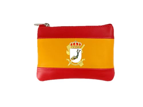 GEAS Civil Guardia Civil Geldbörse mit spanischer Flagge, Patriotisches Design, Rot und Gelb von Piel Cabrera