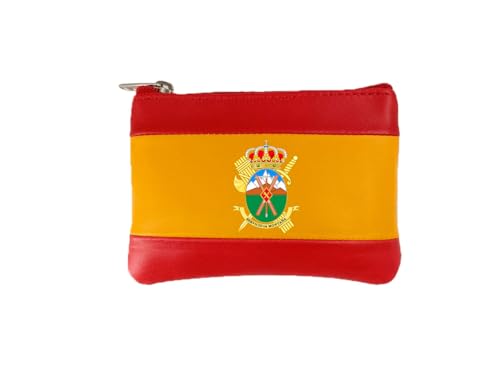 Geldbörse aus Leder mit spanischer Flagge von SEPRONA, Geldbörse mit Reißverschluss, Rot und Gelb von Piel Cabrera