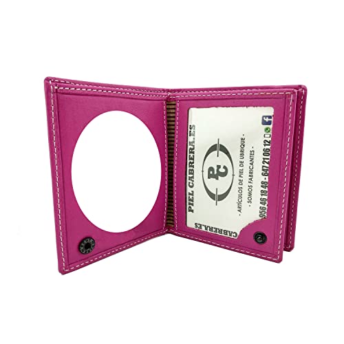 Piel Cabrera Brieftasche mit Ausweishalter für Zivilwache, örtliche Polizei, Zivilschutz, private Sicherheit, rotes Kreuz, Modell Ehren, Rosa von Piel Cabrera
